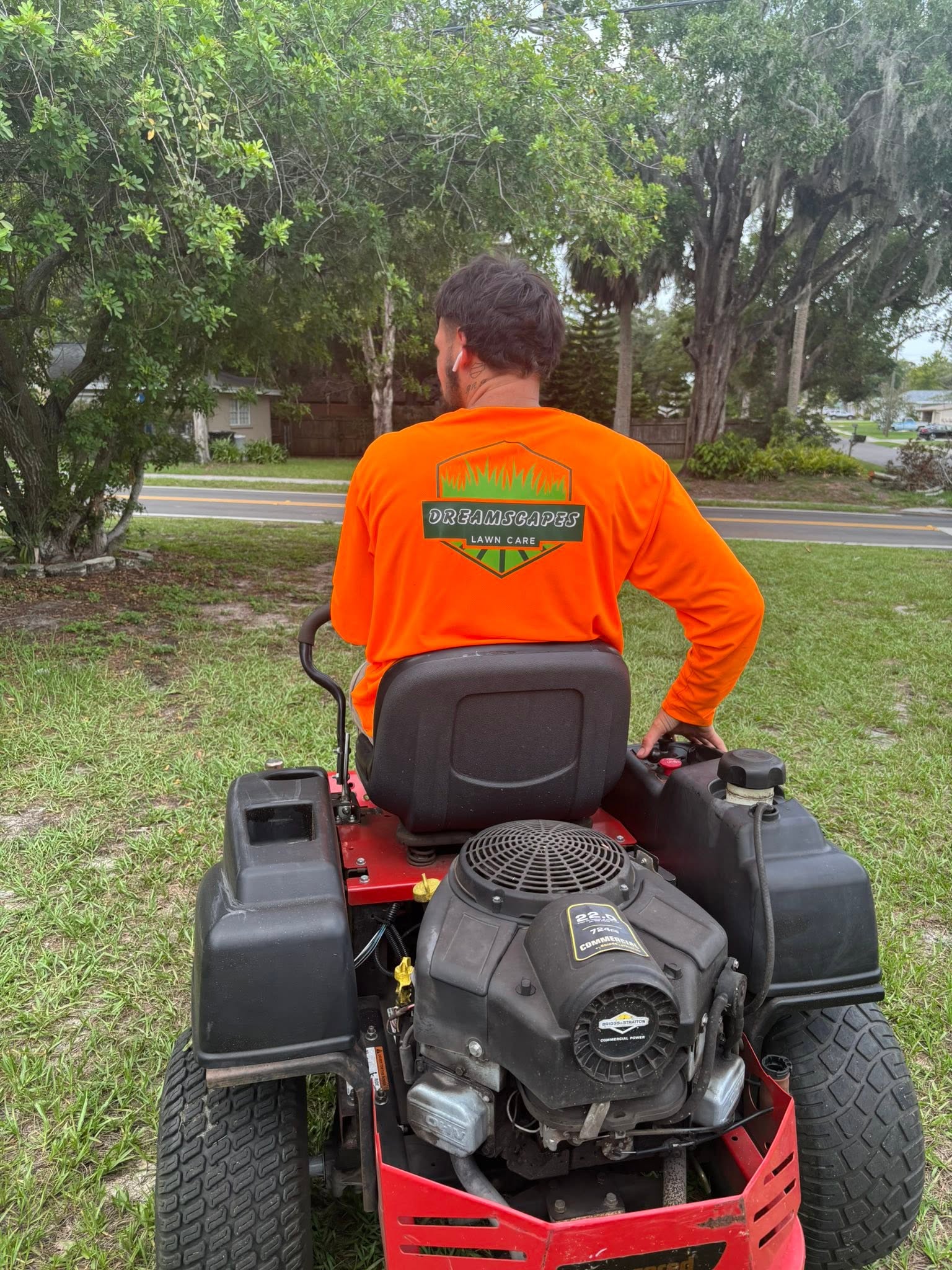 Dreamscapes Landscaping crew member on the job